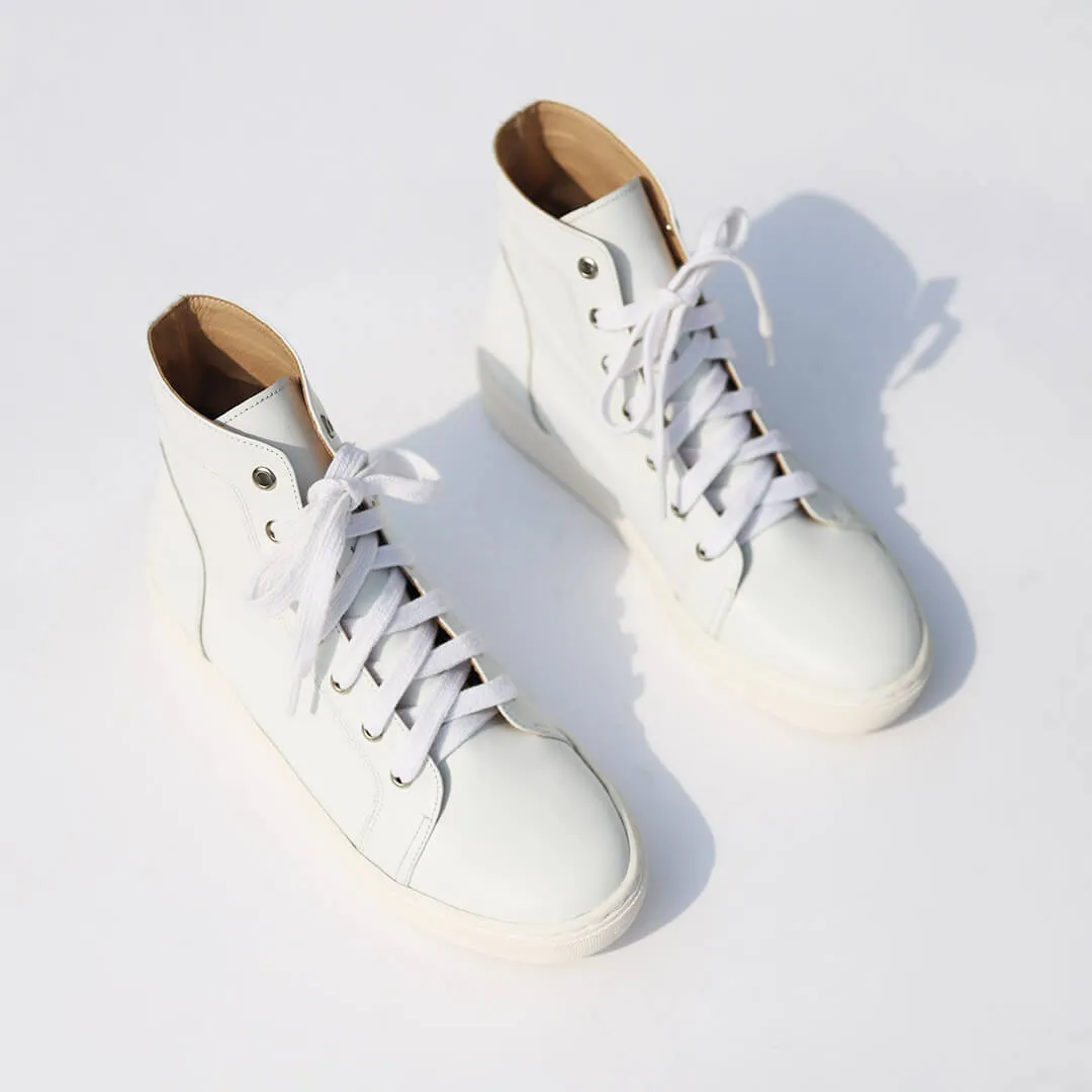 *UK size 2.5 - ALANGA - white, 3cm heels