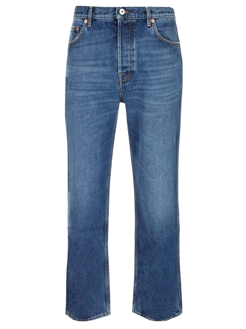 Valentino Back Logo Printed Tapered Jeans