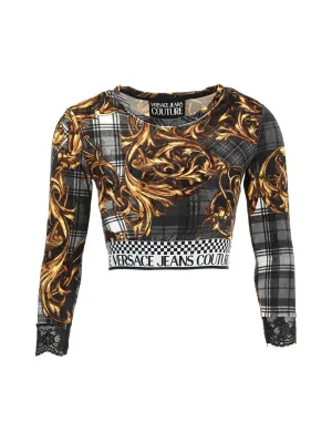 Versace Jeans Couture Baroque Printed Cropped Top