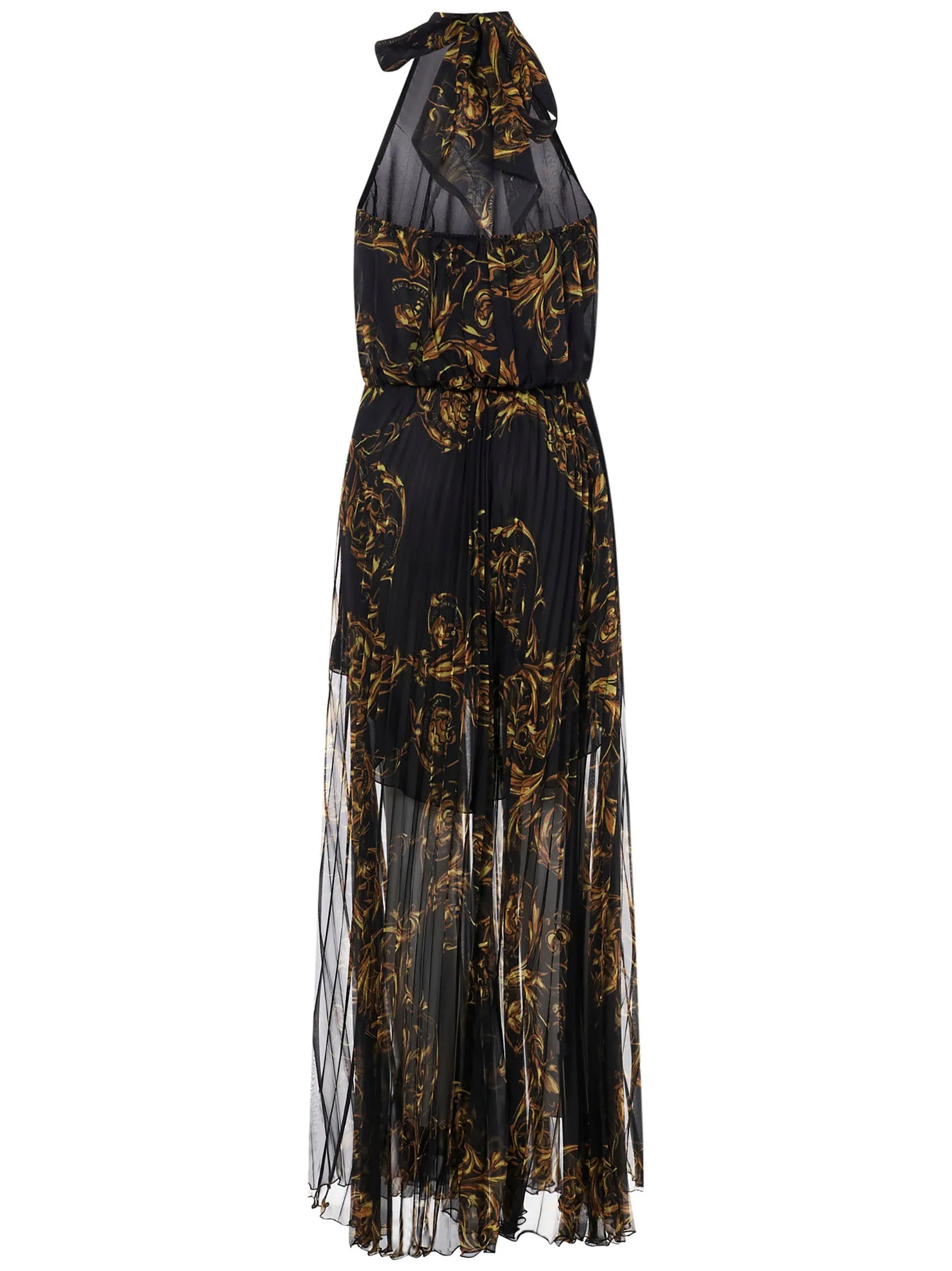 Versace Jeans Couture Garland Printed Pleated Maxi Dress