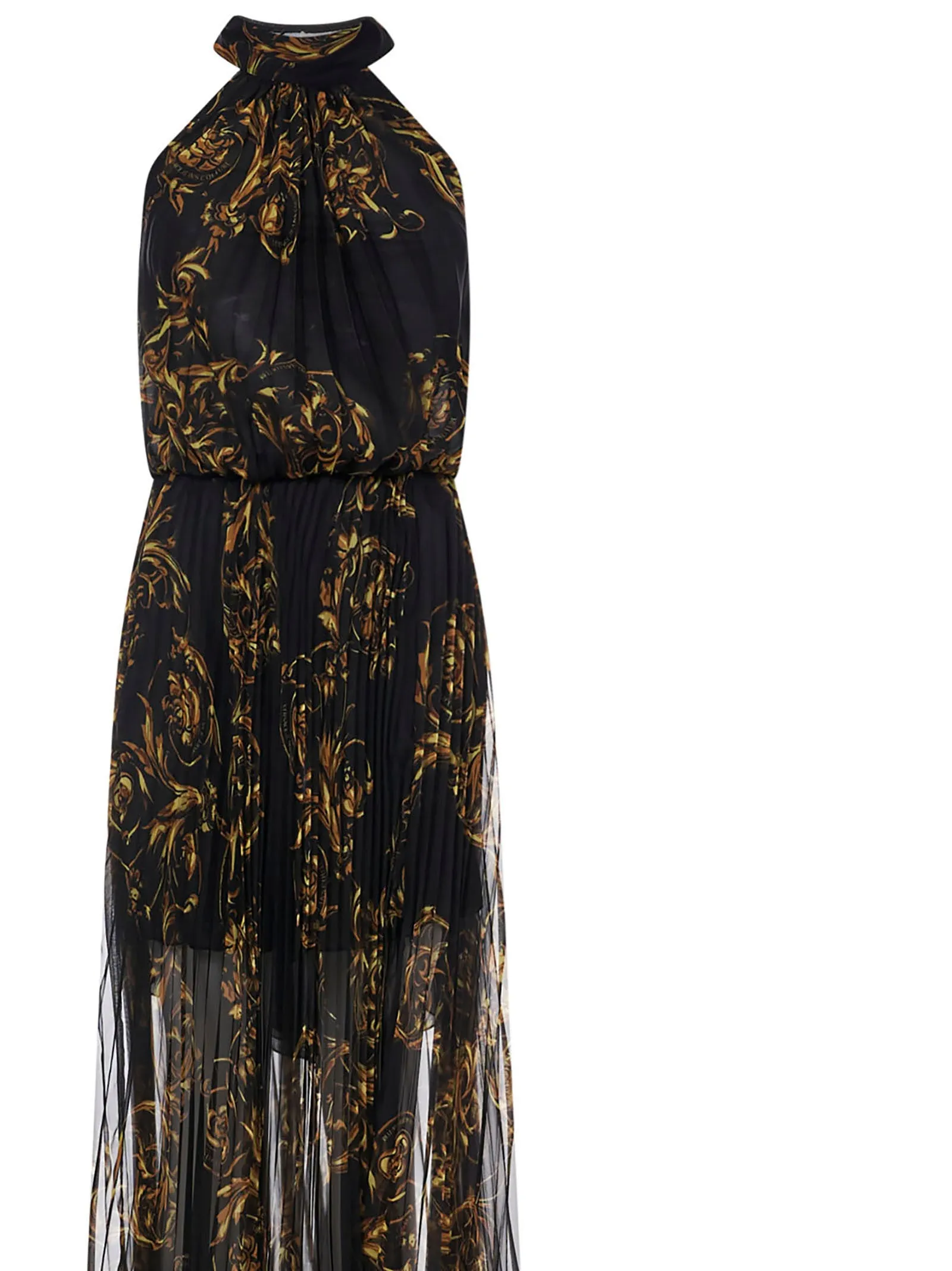 Versace Jeans Couture Garland Printed Pleated Maxi Dress