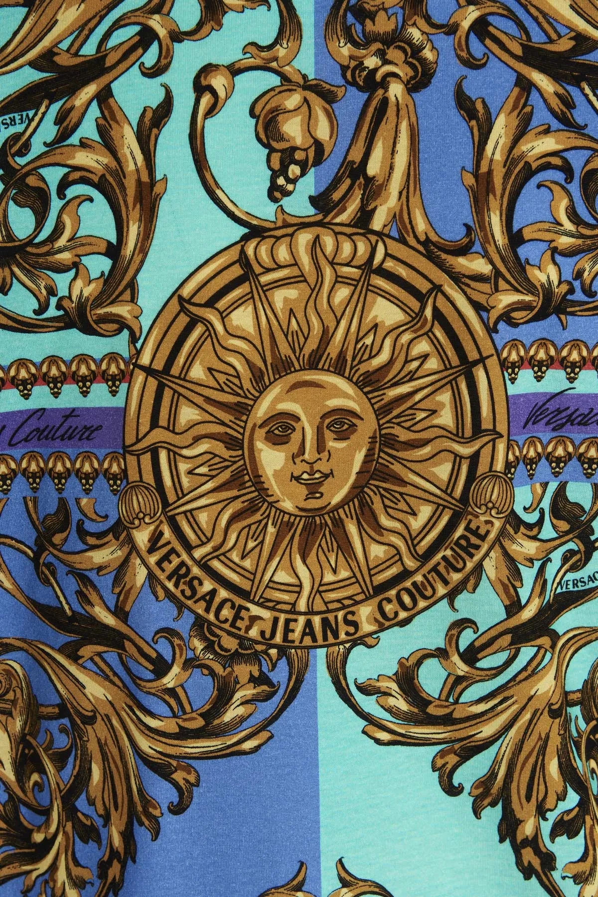 Versace Jeans Couture Garland Sun Printed Crewneck T-Shirt