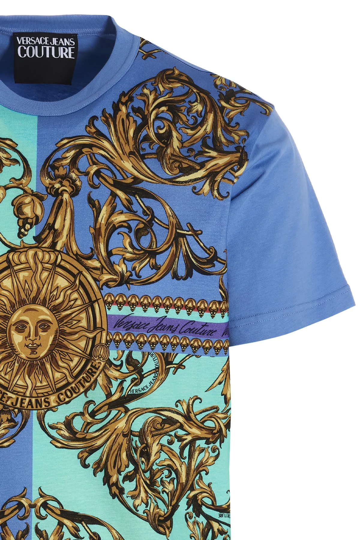 Versace Jeans Couture Garland Sun Printed Crewneck T-Shirt