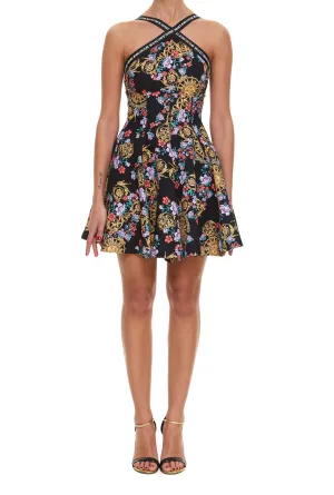 Versace Jeans Couture Logo Band Printed Mini Dress
