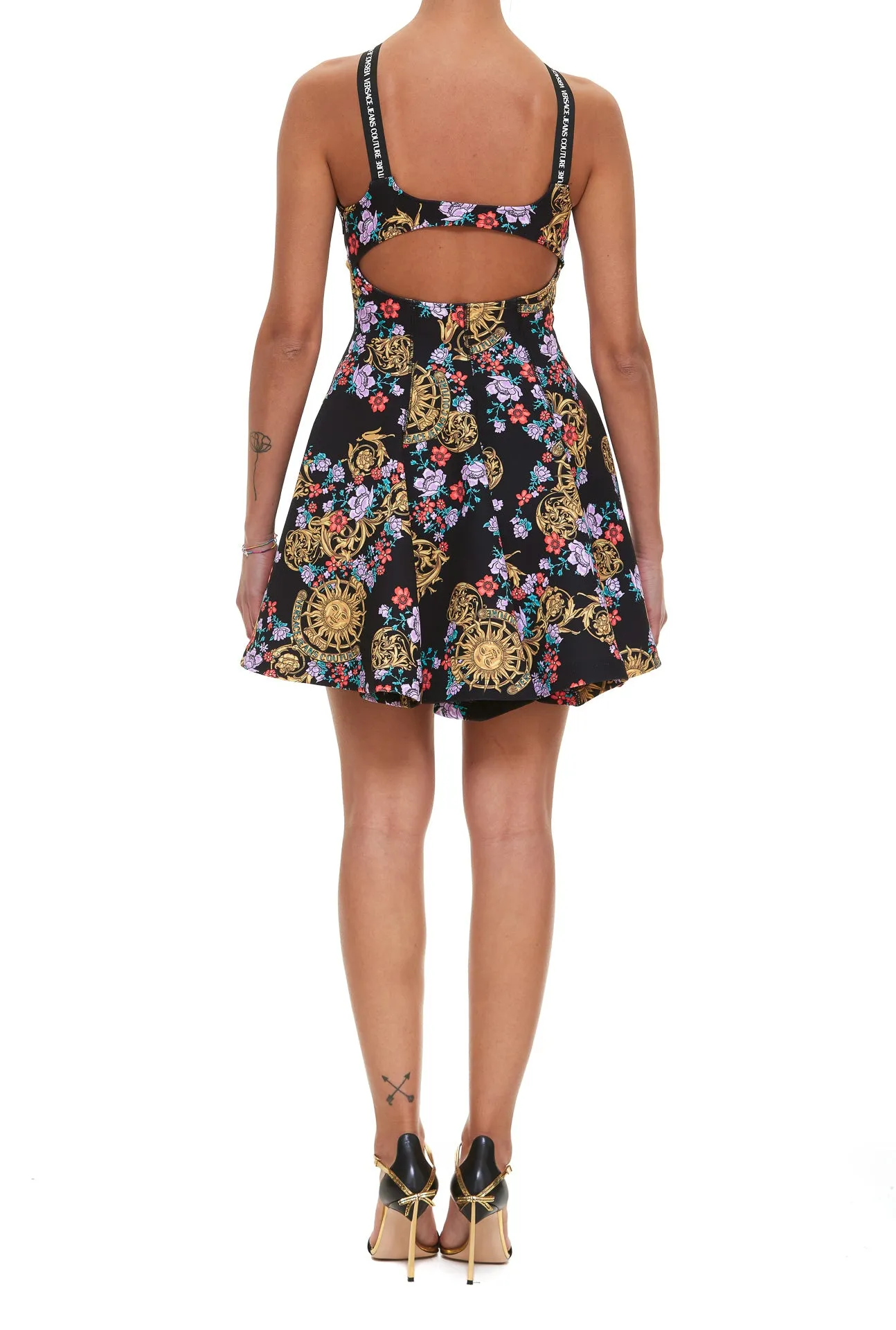 Versace Jeans Couture Logo Band Printed Mini Dress