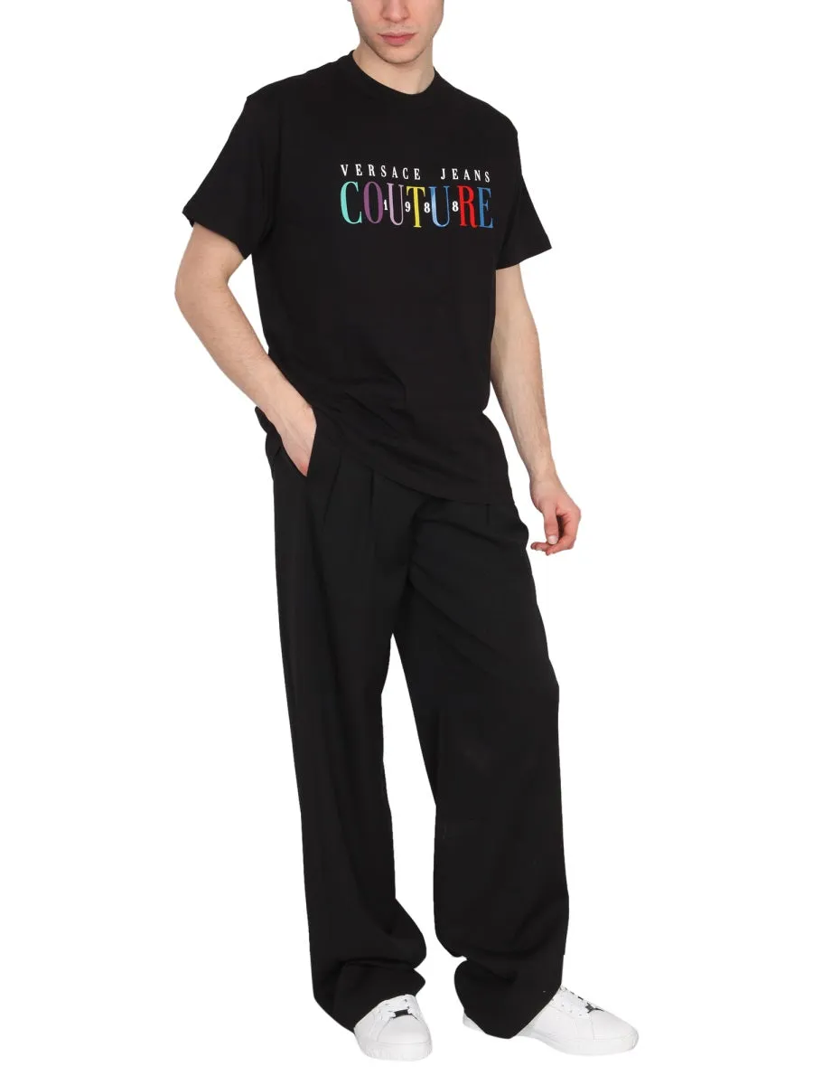 Versace Jeans Couture Logo Printed Crewneck T-Shirt