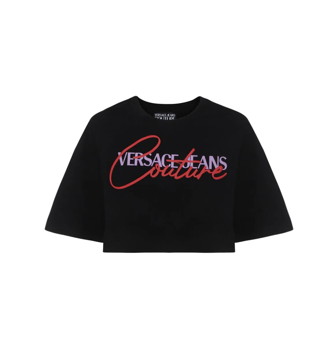 Versace Jeans Couture Logo Printed Cropped T-Shirt