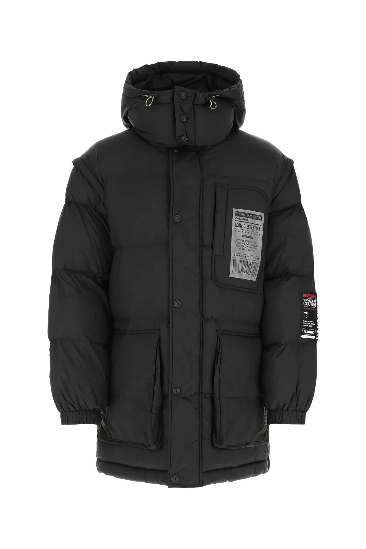 Versace Jeans Couture Logo Printed Padded Coat