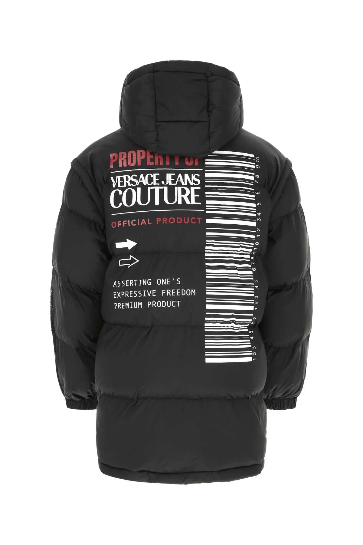 Versace Jeans Couture Logo Printed Padded Coat