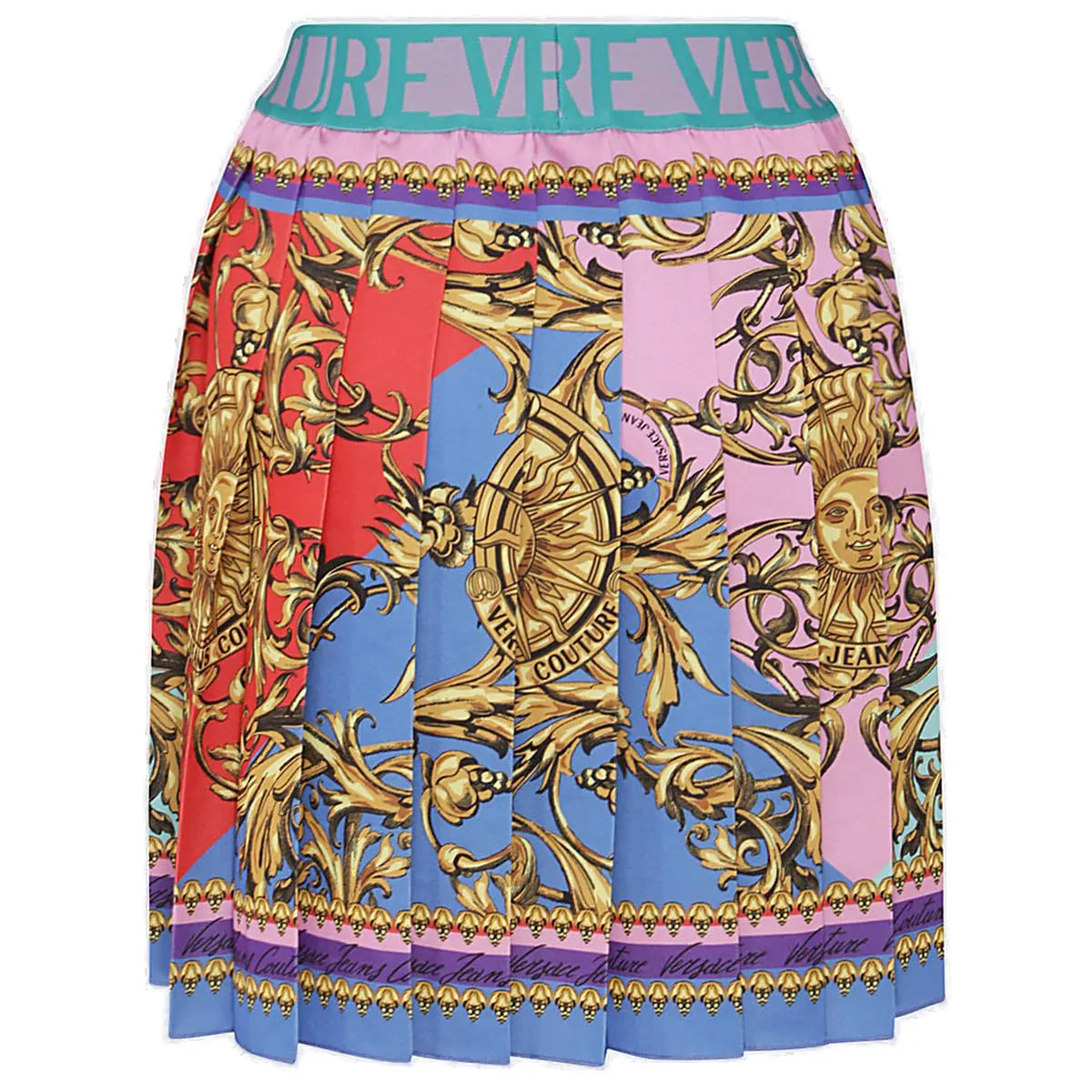 Versace Jeans Couture Printed Pleated Mini Skirt