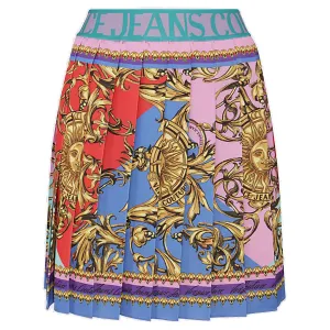 Versace Jeans Couture Printed Pleated Mini Skirt