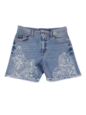 Versace Jeans Couture Regalia Baroque Printed Denim Shorts