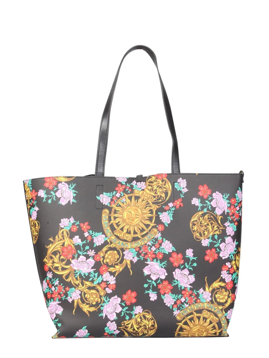 Versace Jeans Couture Regalia Baroque Printed Reversible Top Handle Bag