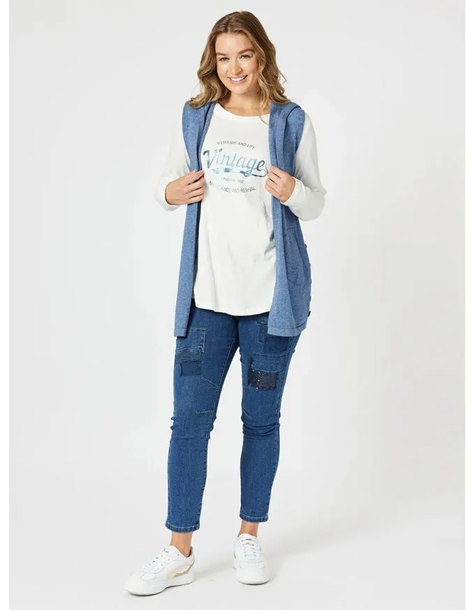 Vintage Tee White/Denim