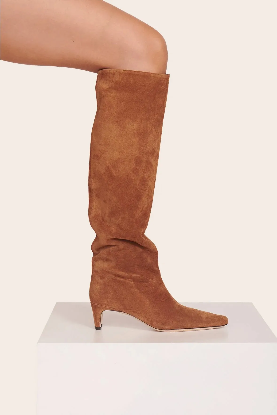 Wally Tall Suede Boot - Tan