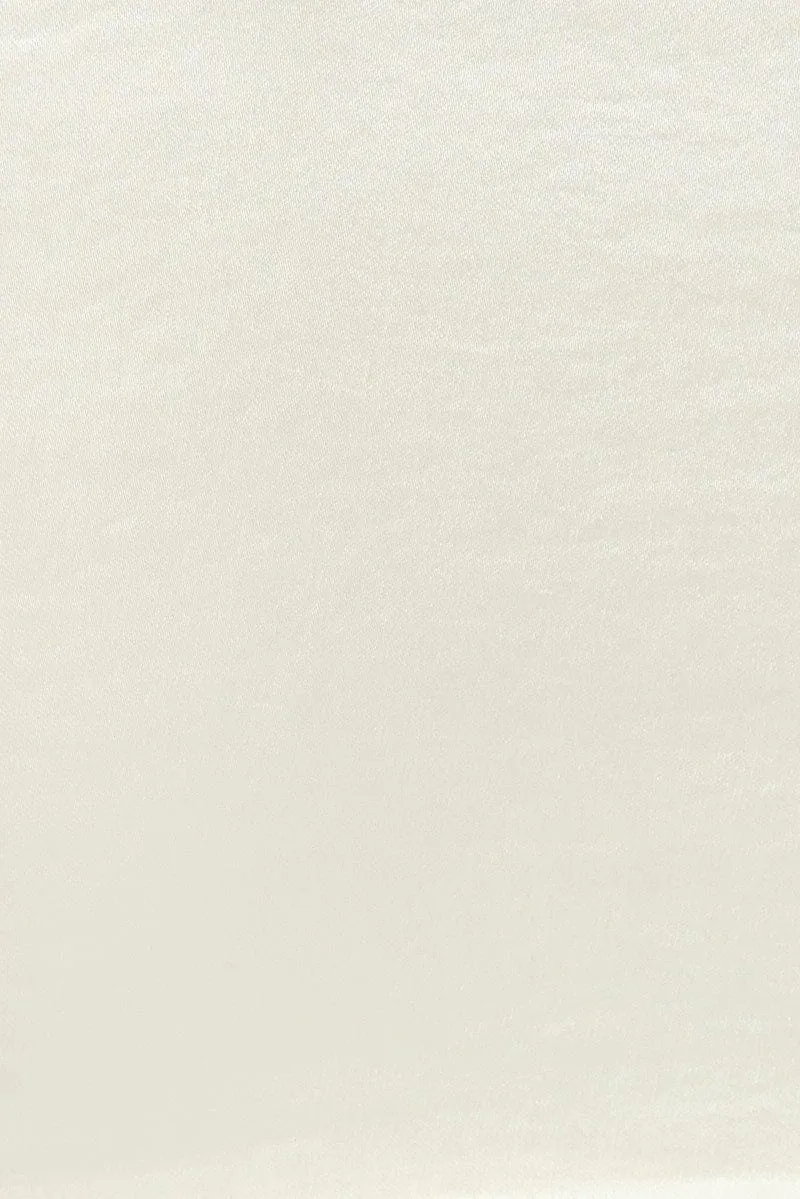 White Cami Top Sleeveless Cowl Neck Crop Satin