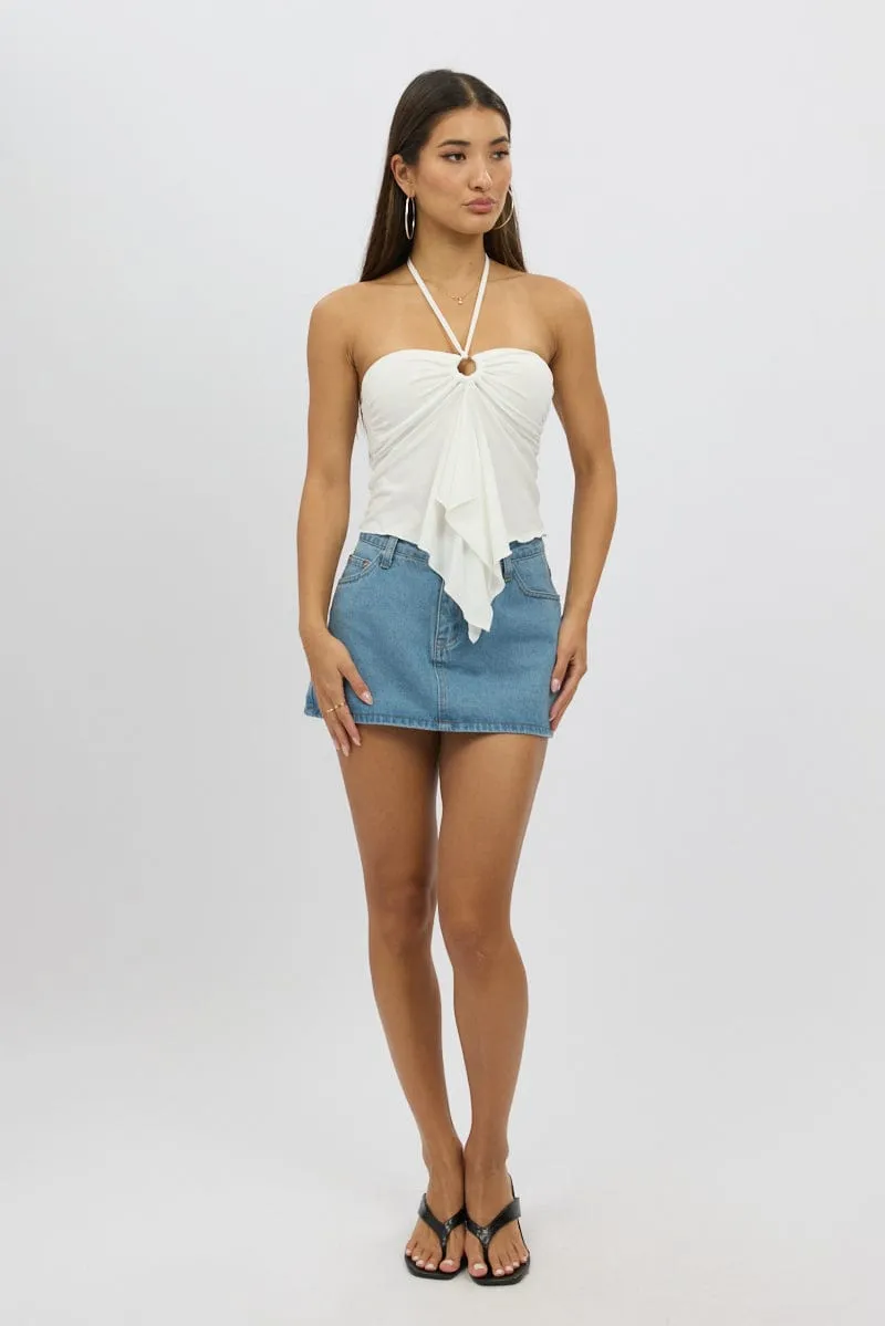 White Halter Top Sleeveless