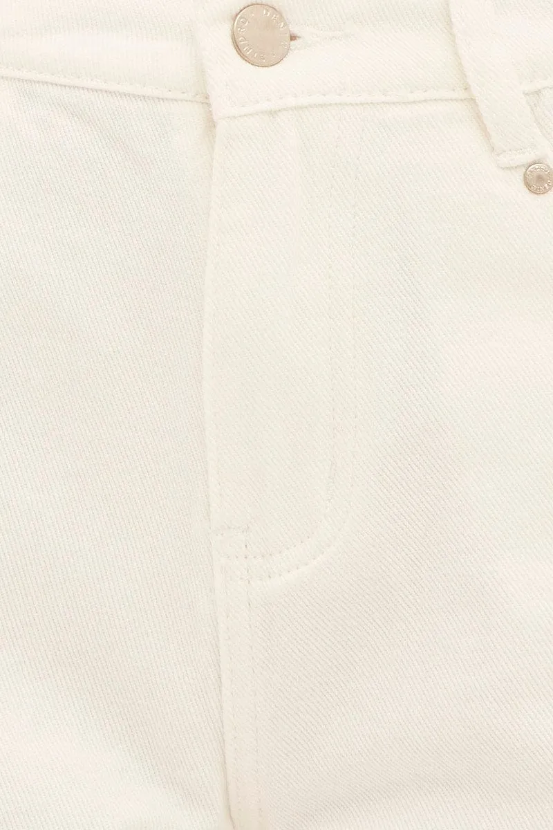 White Mom Denim Shorts High Rise