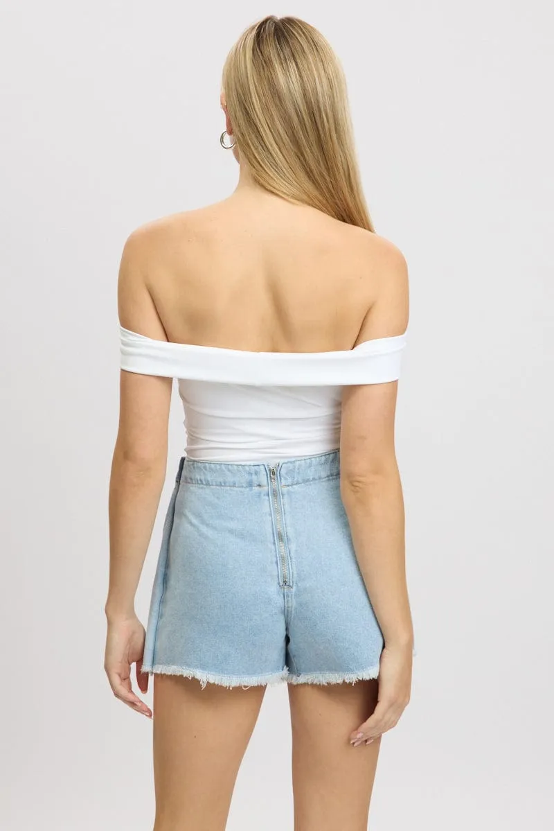 White Off Shoulder Bodysuit