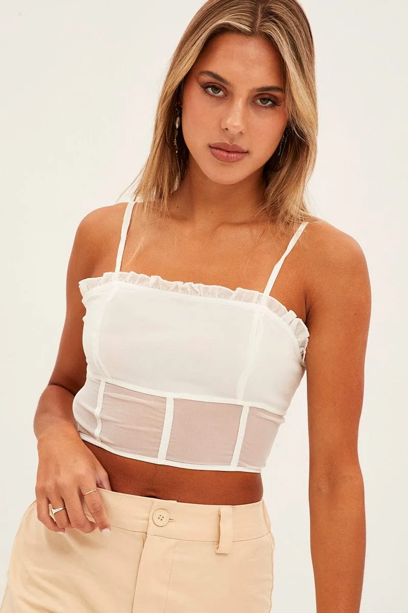White Sleeveless Cami Top