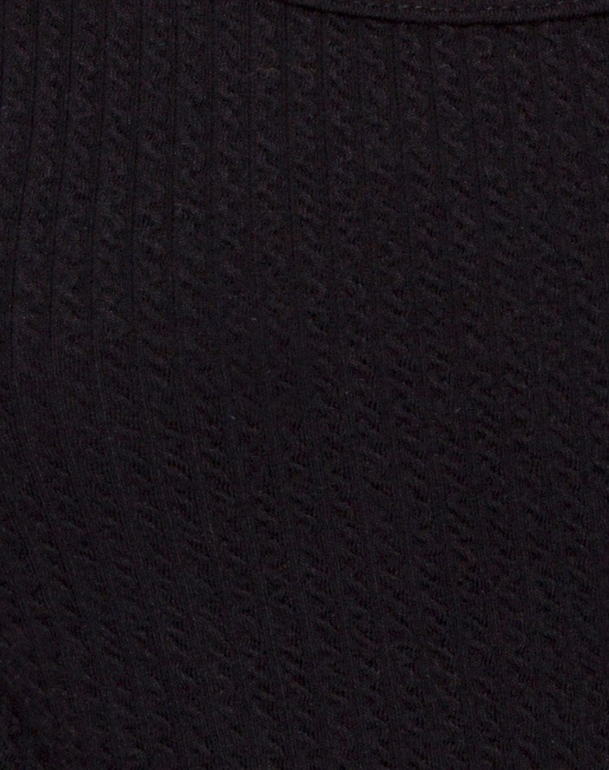 Ziga Cutout Bodice in Rib Black